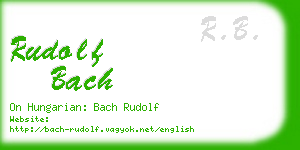 rudolf bach business card